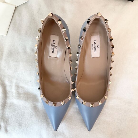 NWT Valentino Garavani Blue Niagara high heels pumps rockstud EU37 US6.5 - Picture 8 of 12